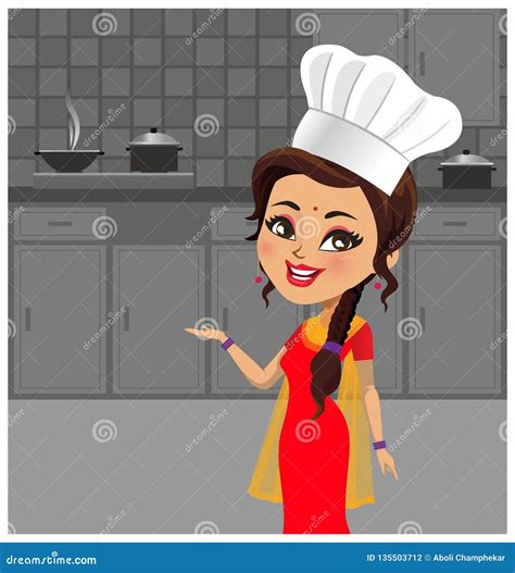 Indian Woman Cooking Stock Illustrations Indian Woman Cooking