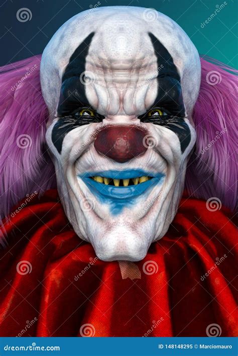 Bad And Ugly Clown In A Horror Portrait Stock Illustration
