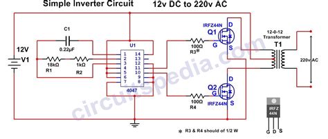 Homemade Simple Inverter Circuit 12v Dc To 220 V Ac Inverter Circuit