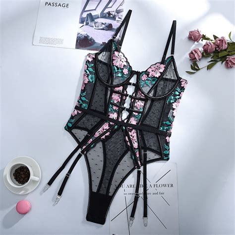 Sexy Lace Bodysuit Women Floral Hollow Out Bodies For Women Bodycon Sexy Body Overalls For Women