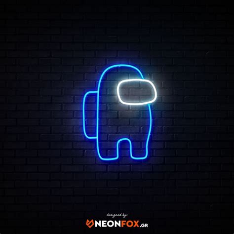 Neon Blue Among Us Logo Ubicaciondepersonascdmxgobmx