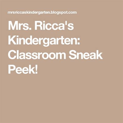 Mrs Riccas Kindergarten Classroom Sneak Peek Classroom Picture