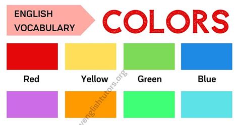 Color Names In This Lesson You Will Learn A List Of Basic Colors In