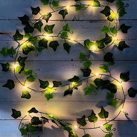 artificial plants led string light green leaf vine indoor fairy lights battery operated