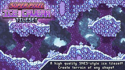 Super Pixel Ice Cavern Tileset By Untied Games