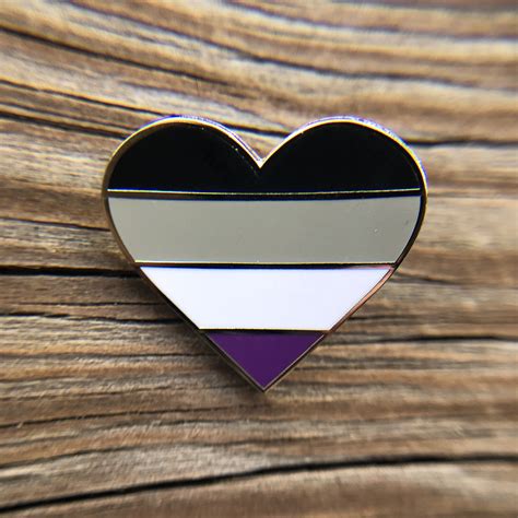 Asexual Pride Flag Heart Enamel Pin Hearts Not Parts Etsy