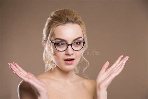 Surprised Young Lady In Glasses Stock Image Image Of Model Lady 103365043