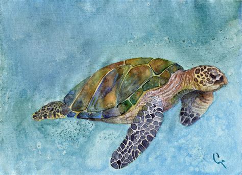 Sea Turtle Ii Painting By Dawnstarstudios Fine Art America