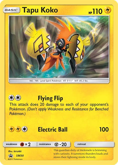 Tapu Koko Sun And Moon Promos Sm30 — Pkmncards