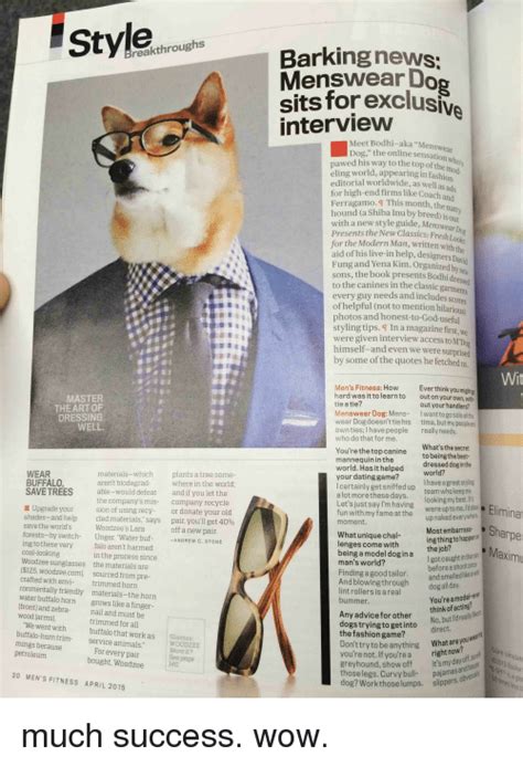 Barking News Menswear Dog Sits Forexclusive Interview Breakthroughs