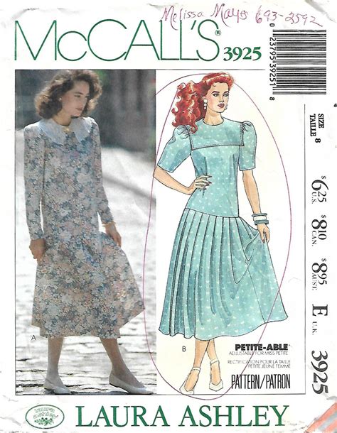 1980s Mccalls 3925 Vintage Sewing Pattern Misses Drop Etsy Drop
