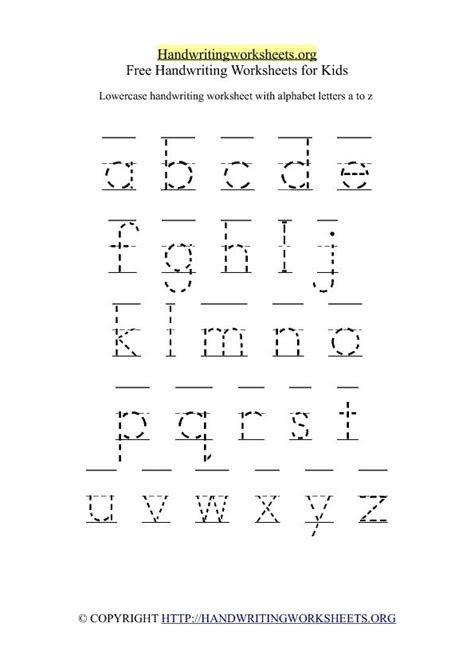 Download and print the free printable alphabet flashcards on white card stock paper. Free Lowercase Letter Worksheets | Free printable ...