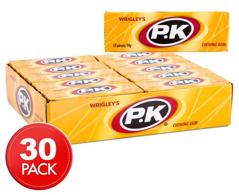 If you really love chewing gum, then you probably know wrigley—the famous makers of some of the world's most delicious gum! 30 x Wrigley's P.K Chewing Gum 14g | Catch.com.au