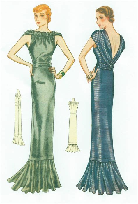 1939 Vintage Sewing Pattern B32 Evening Dress R956 Evening Gowns