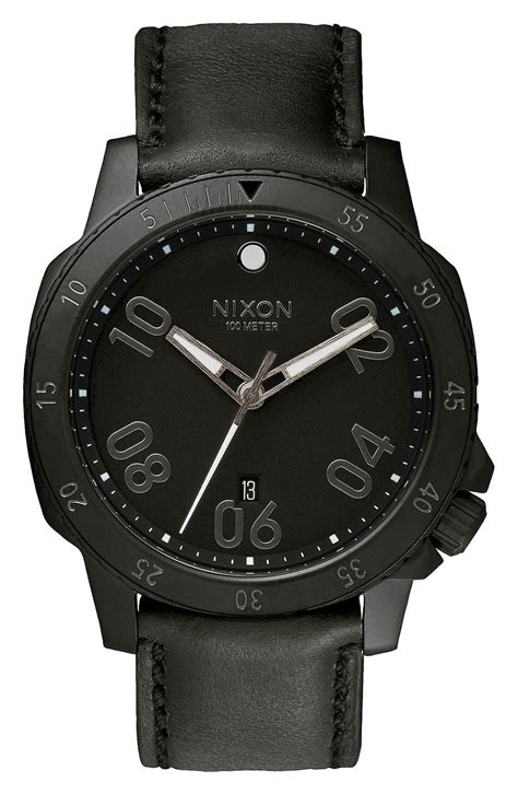 Nixon The Ranger Leather Strap Watch 44mm Nordstrom