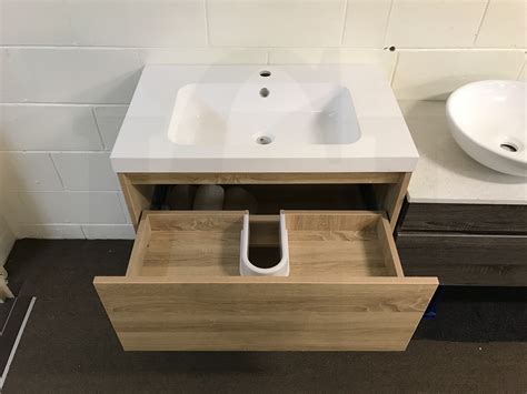 Eden 750mm White Oak Textured Timber Wood Grain Bathroom Vanity With