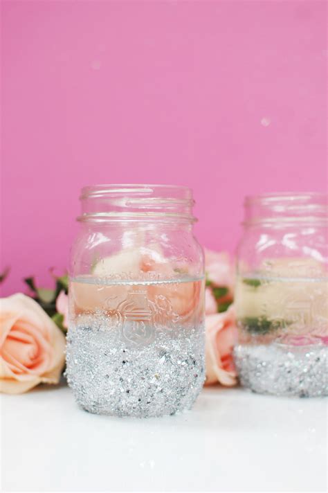 Diy Glitter Dipped Mason Jars