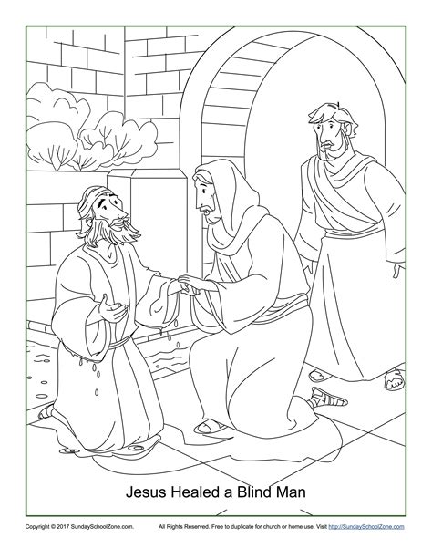 Jesus Heals Blind Man Coloring Page