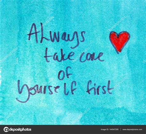 Always Take Care Of Yourself First Note Stock Photo By ©kukumalu80