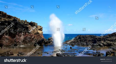 Nakalele Blowhole In Maui Hawaii Produces Powerful Geyser Like Water