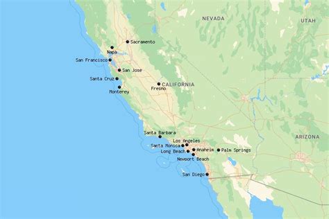 15 Best Cities To Visit In California Map Touropia