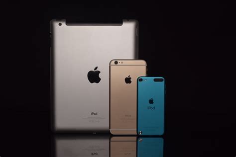 Space Gray Ipad Gold Iphone 6 And Blue Ipod Touch · Free Stock Photo