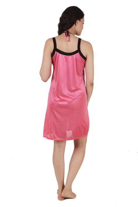 Buy Fasense Satin Sexy Nightwear Sleepwear Sleeveless Short Nighty For
