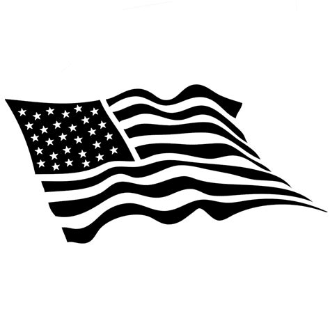 Waving Usa Flag Patriotic Vinyl Sticker Car Decal