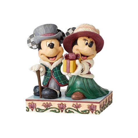 Enesco Disney Tradition Mickey And Minnie Victorian Christmas Figurine