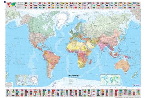 Michelin Official World Map With Flags Poster Poster