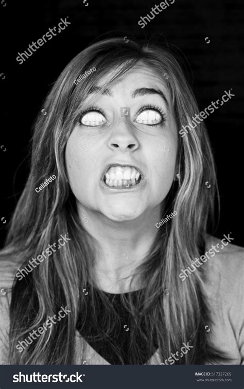 Crazy Paranoid Woman Without Eyes Madness Stock Photo 517337269