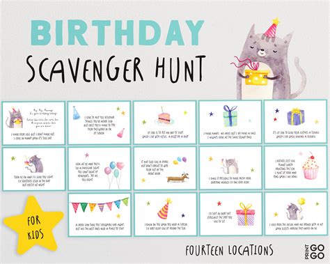 Birthday Scavenger Hunt A Fun Race Of Solving Clues And Etsy Uk