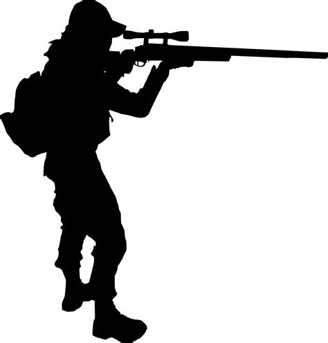 Silhouette Sniper Shooting Clip Art Silhouette Png Download 1230 885