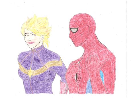 Spider Man And Captain Marvel 001 By Onewingedshark On Deviantart