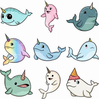 Narwhals Narwhal Cartoon Clipart Vector Fat Friendlystock