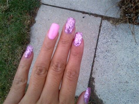 Nails Pink Sparkles With Solid Pink Bio Gel Pink Sparkles How To Do