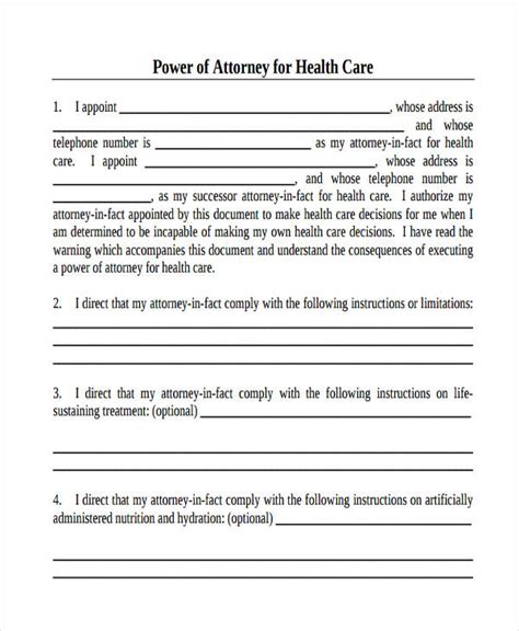 How To Write A Power Of Attorney For Health Care