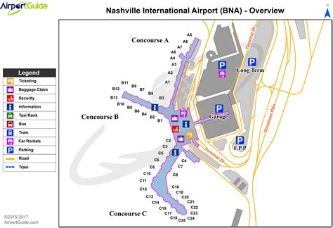 Nashville Nashville International Bna Airport Terminal Map