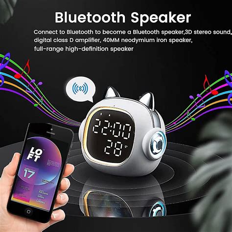Cat Alarm Clock With Bluetooth Speaker2 Groups Of Independent Alarms