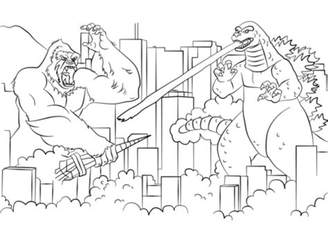 King ghidorah arrives on godzilla island. Dibujos Para Colorear De Godzilla Vs King Kong - Impresion ...