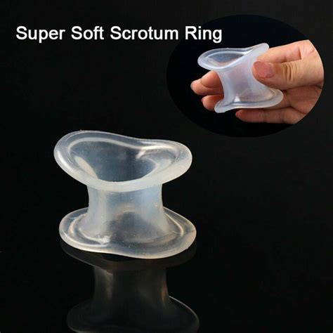 Men Scrotum Testicle Squeeze Ring Cage Soft Stretcher Enhancer Delay
