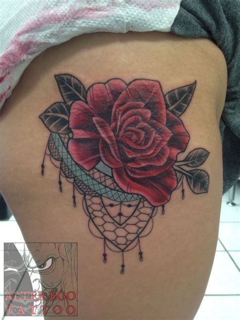 Tatted4life80roselace Tattoo Rose Lace Neotraditional