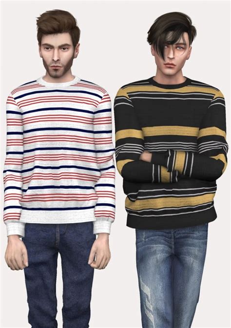 Am Striped Sweater At Spectacledchic Sims4 • Sims 4 Updates Sims 4