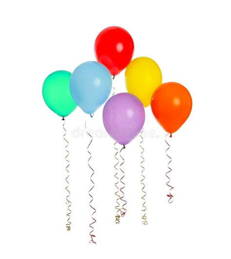 Many Colorful Balloons Floating On White Stock Image Image Of