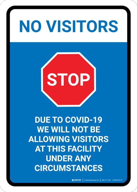 No Visitors Stopwe Are Not Allowing Visitors With Icon Portrait Wall
