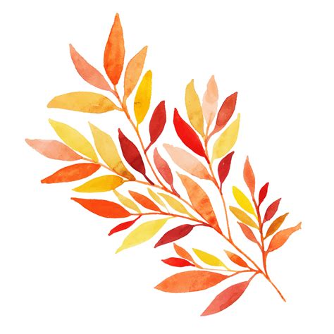 Beautiful Watercolor Autumn Leaf Element 670019 Vector Art At Vecteezy
