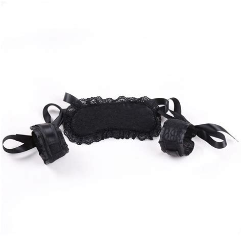 black lace sex couples game bdsm bondage restraints with blindfold and handcuffs china adult