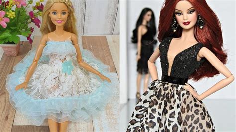 4 Gorgeous Diy Barbie Doll Dresses Gown For Barbie Youtube