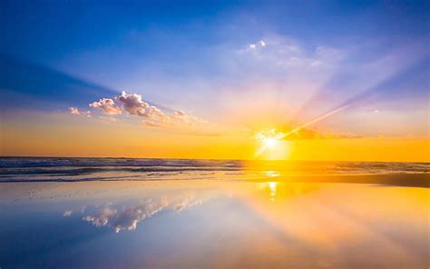 3840x2160px Free Download Hd Wallpaper Sunrise Sea Beach Clouds