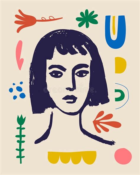 Vector Woman Art Poster Matisse Inspired Hand Drawn Contemporary